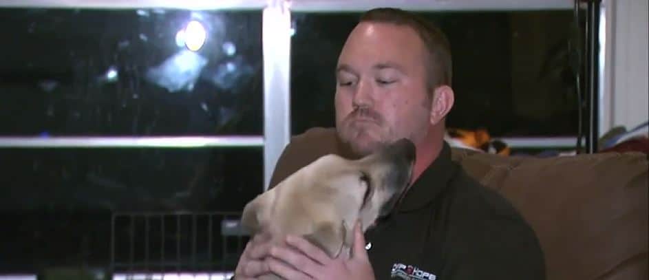 Sgt. Derek Kolb and his service dog Hank