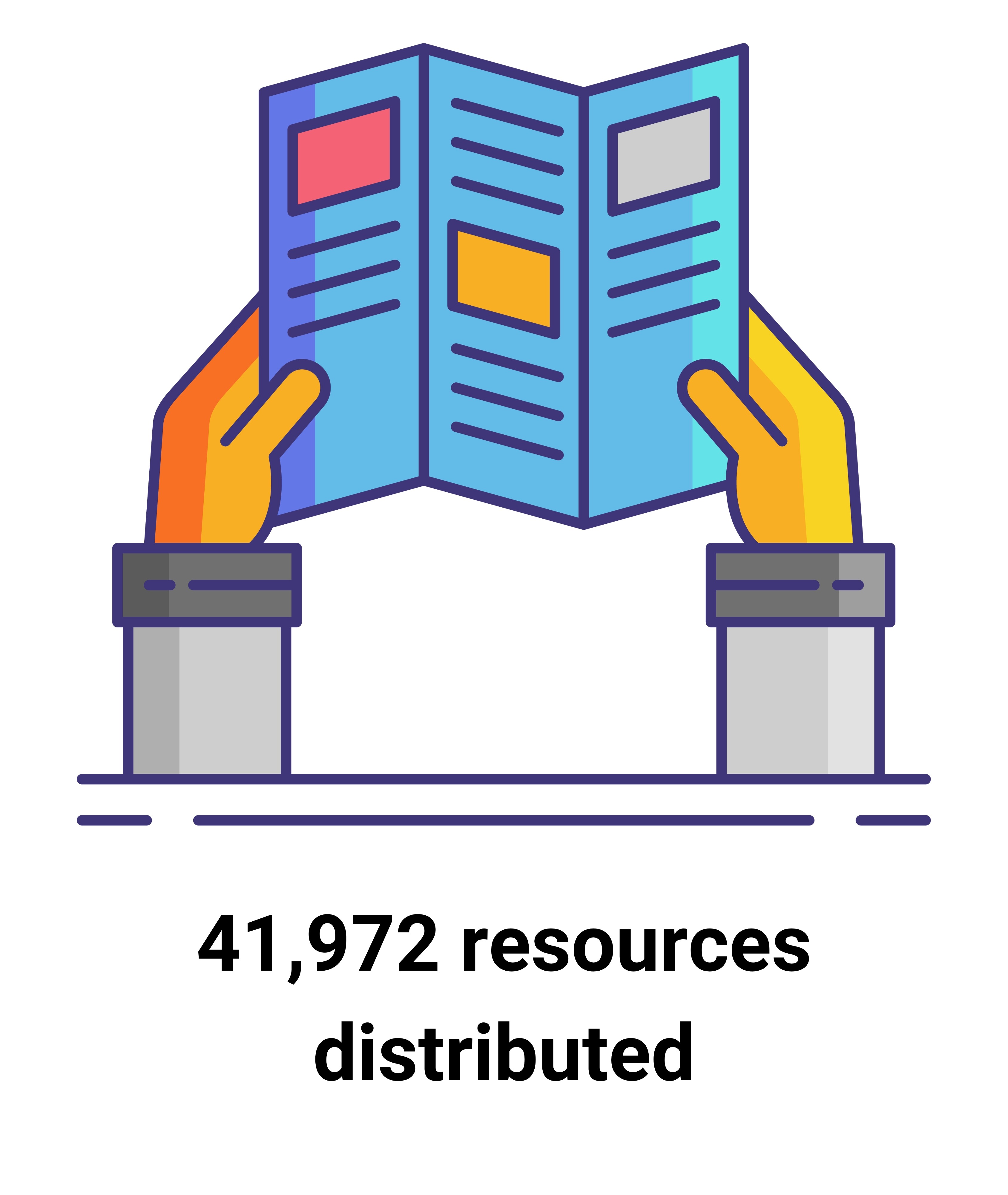 A person reading a brochure. 41,972 resources distributed.